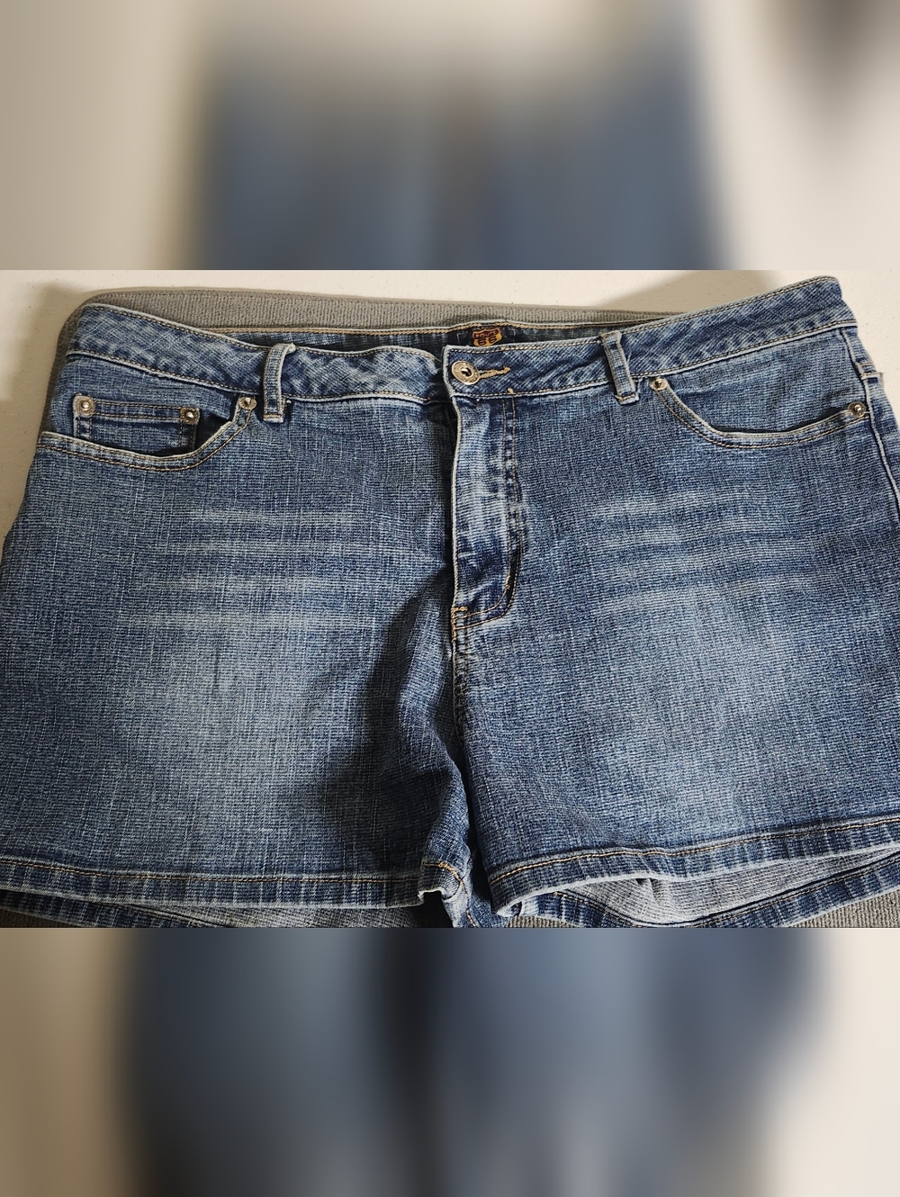 Route 66 Women's Mid-Blue Denim Jean Shorts